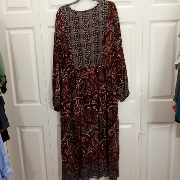 Knox Rose Women's Long Sleeve Button-Front Night Sky Dress in Size XXL - Picture 2 of 10